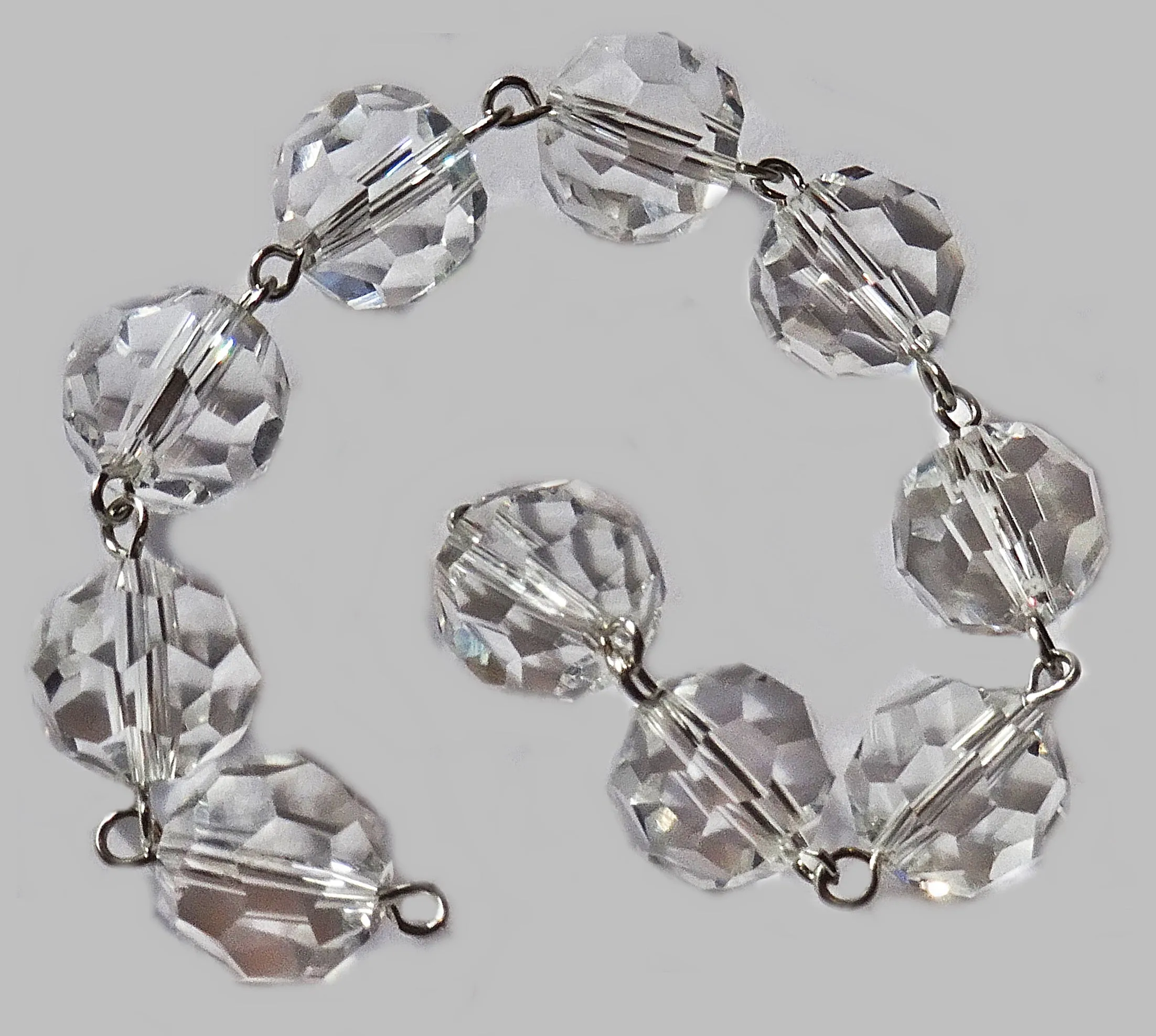 1 Strand 12 mm Clear Transparent Chandelier Ball Drops Cut Glass Crystals Garlands Beads Droplets colourless