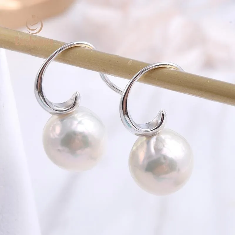 10 Pairs Simple Round Baroque Natural Edison Pearl Earring