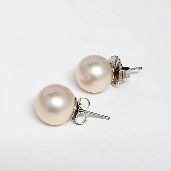 11MM Pale Pink Pearl Stud Earrings