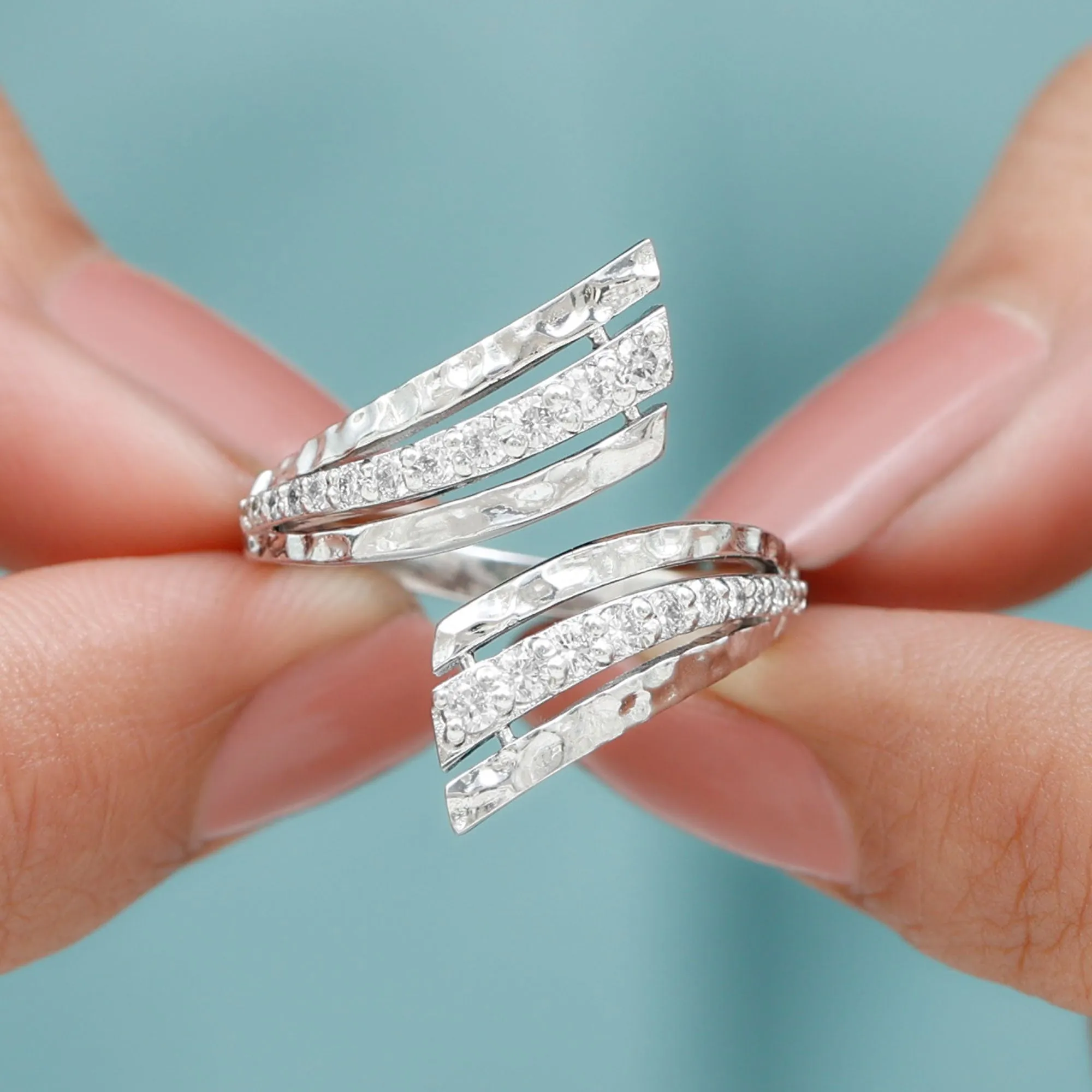 1/2 CT Diamond Cocktail Wrap Ring in Prong Setting