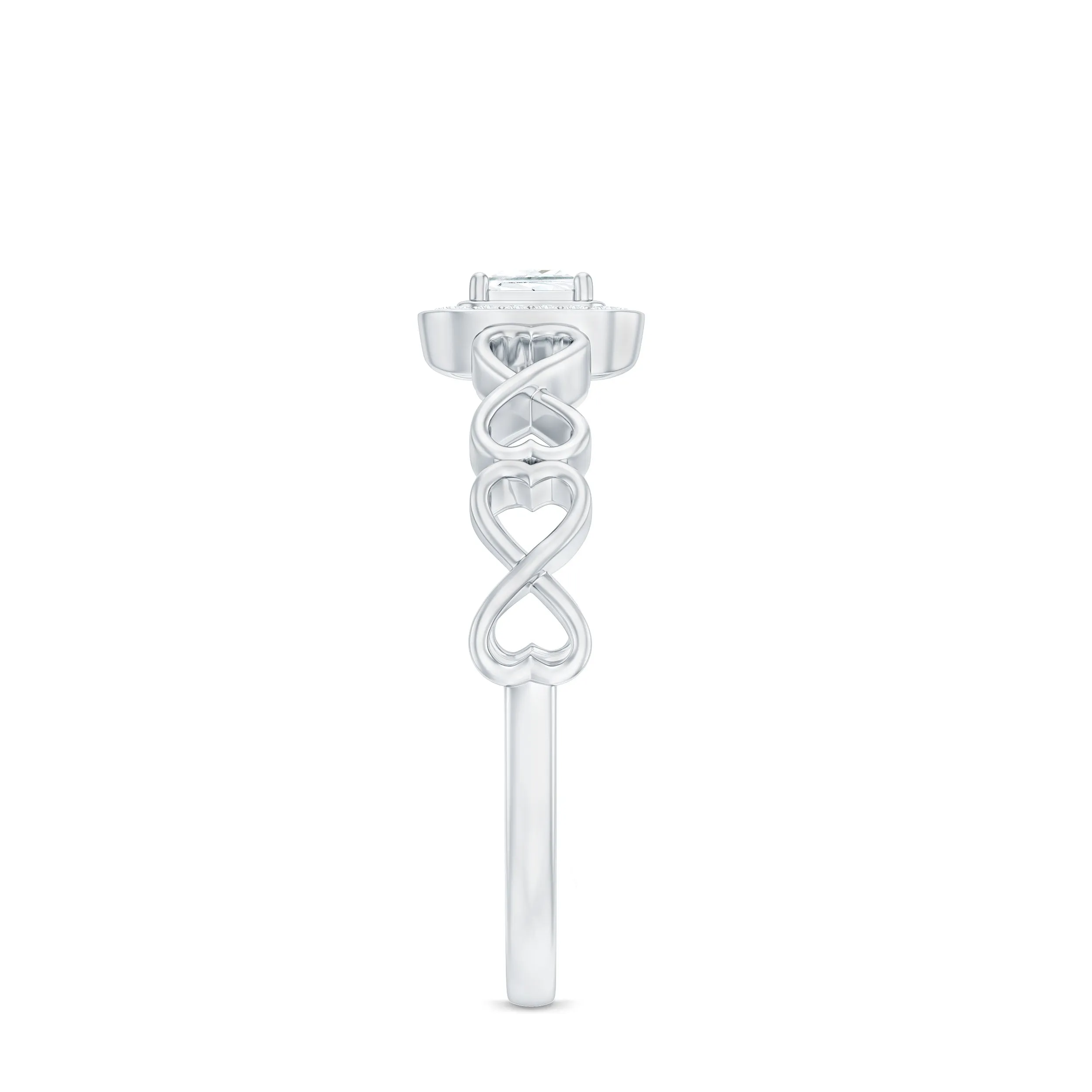 1/2 CT Infinity Heart Cubic Zirconia Engagement Ring