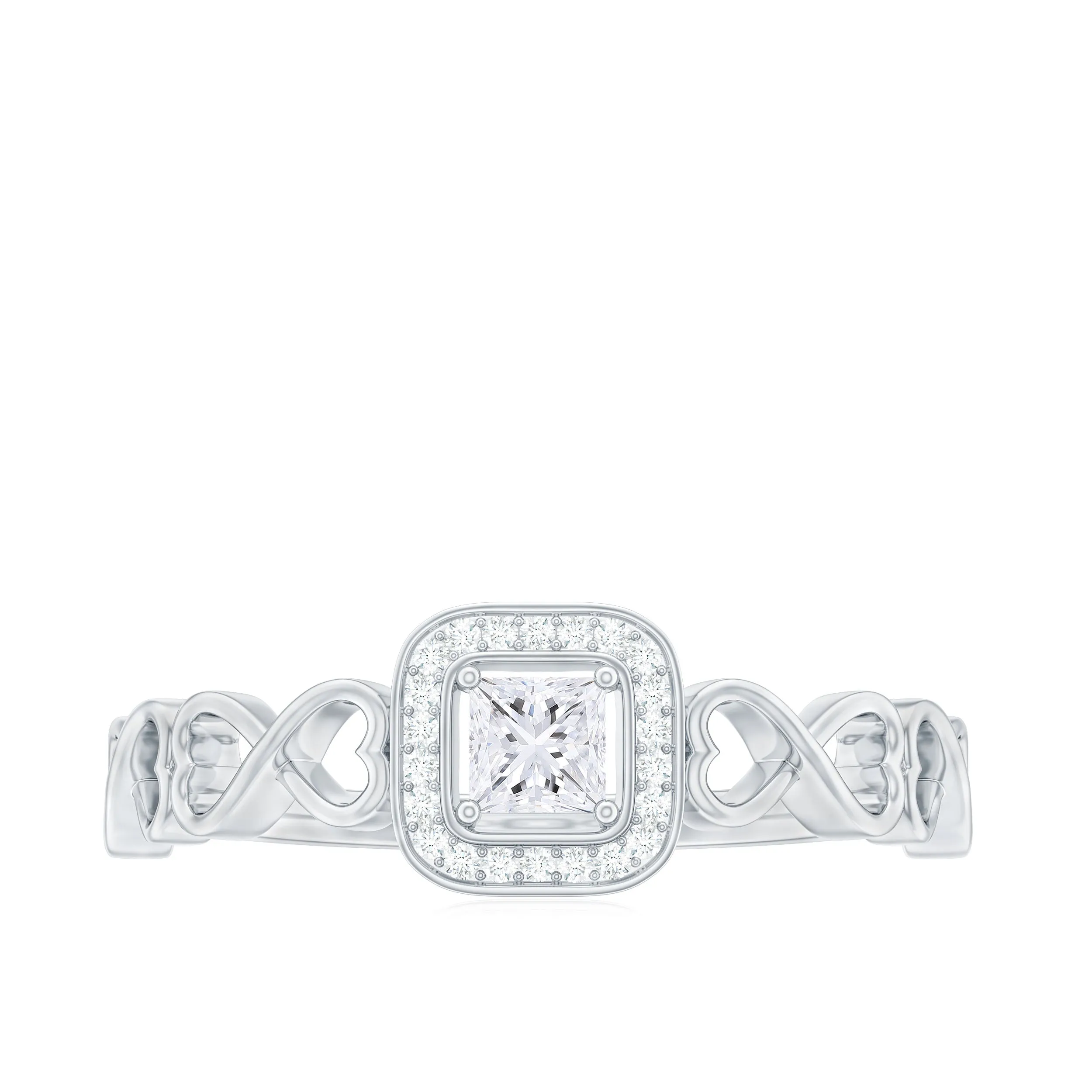 1/2 CT Infinity Heart Cubic Zirconia Engagement Ring