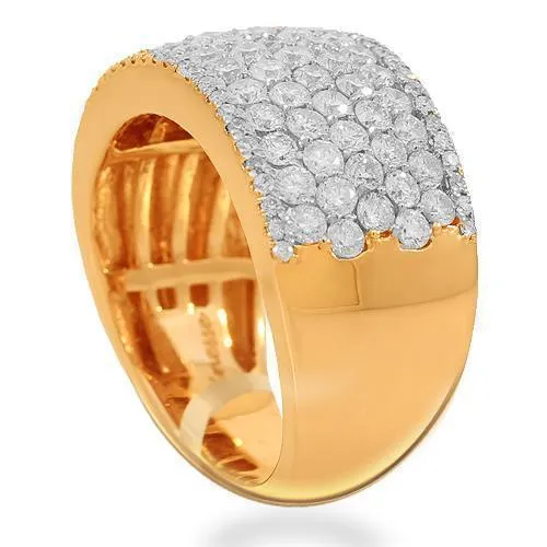 14K Solid Rose Gold Womens Diamond Cocktail Ring 2.29 Ctw