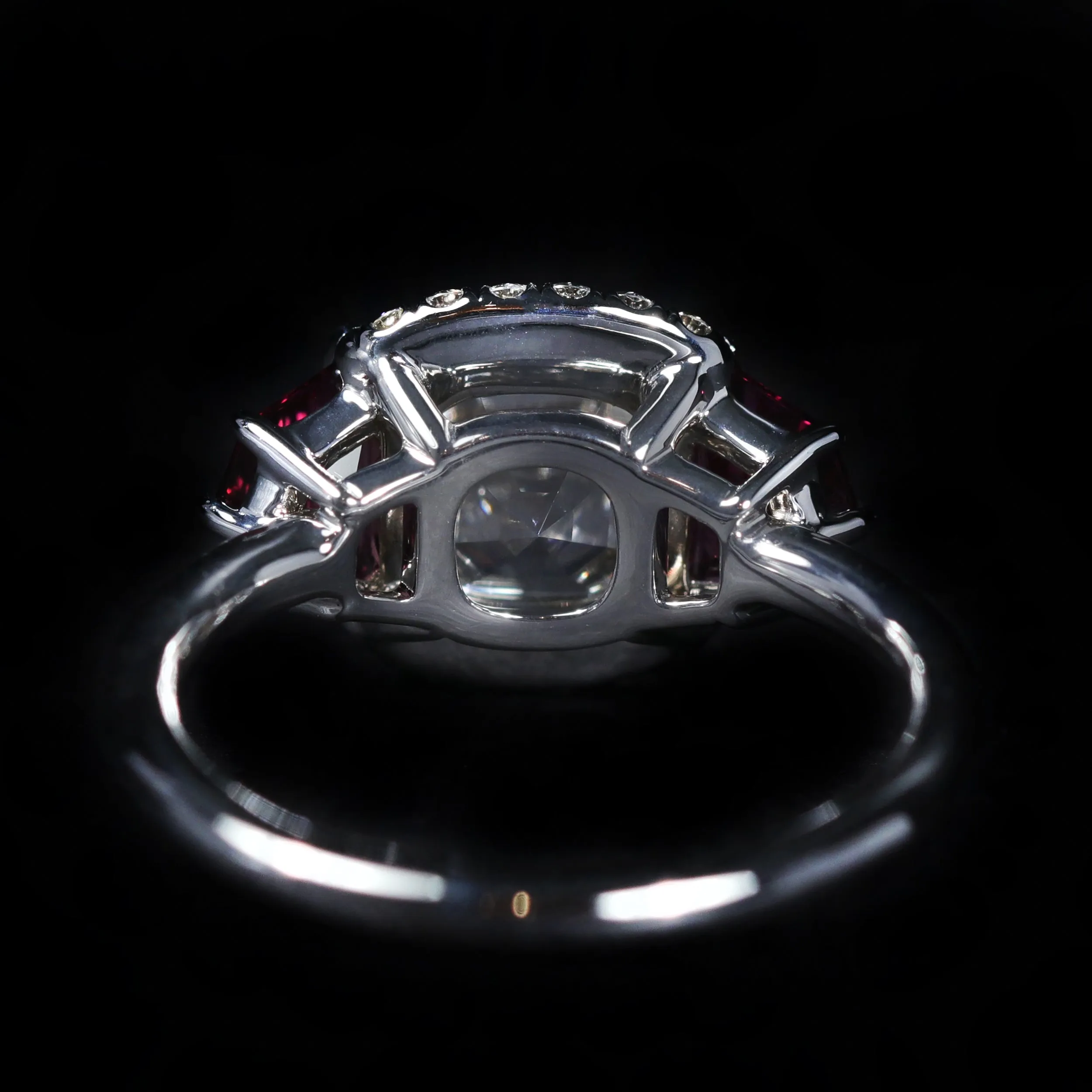 14K White Gold 3.42 Carat Zircon, Garnet, and Diamond Ring