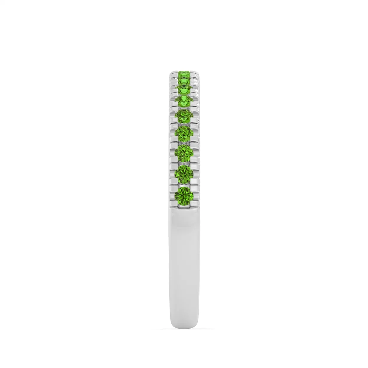 14K White Gold Peridot Band