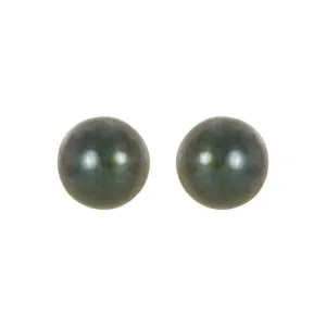 14K Yellow 4 mm Cultured Black Akoya Pearl Earrings