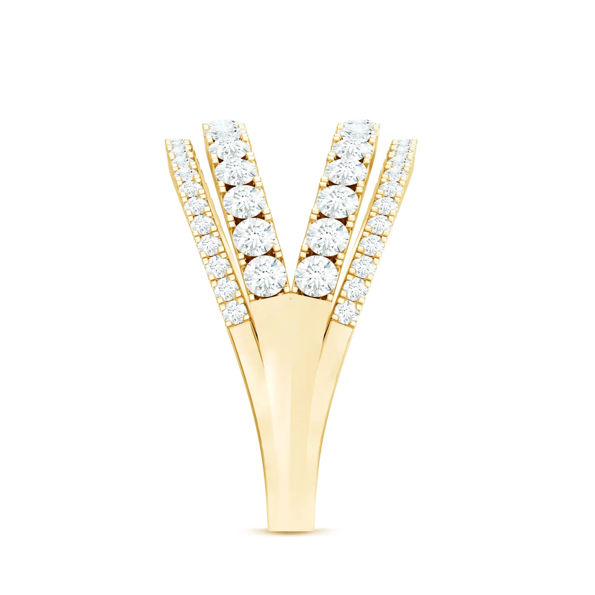 1.5 CT Cubic Zirconia Designer Cocktail Ring in Gold