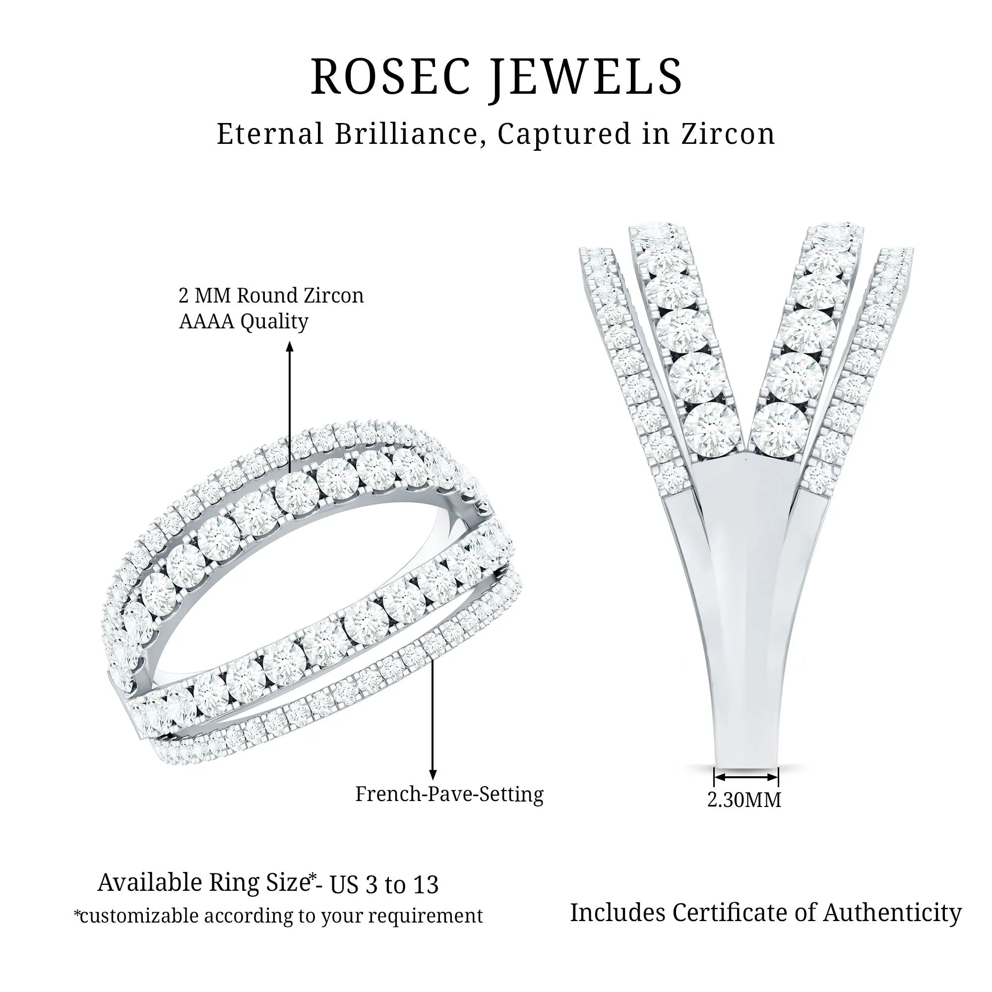 1.5 CT Cubic Zirconia Designer Cocktail Ring in Gold