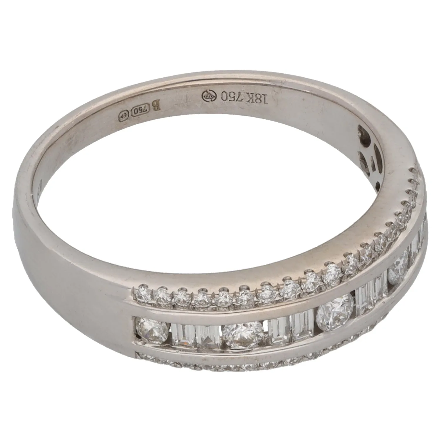 18ct White Gold 0.51ct Diamond Dress/Cocktail Ring Size Q
