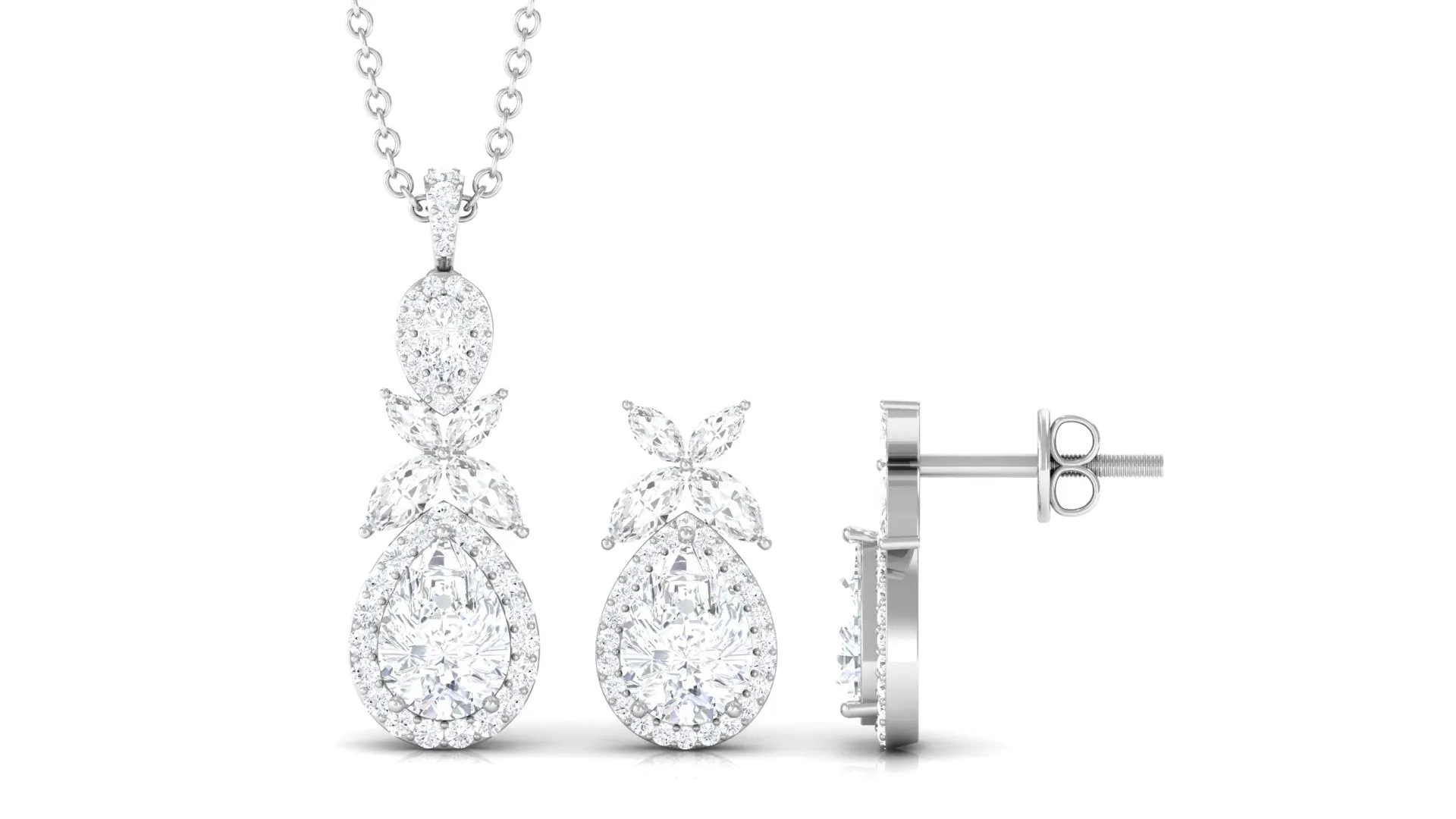 4.50 CT Cubic Zirconia Cocktail Jewelry Set in Gold