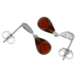 4.53 Carat 14K Solid Yellow Gold Splendid Garnet Diamond Earrings