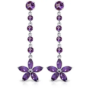 4.8 Carat 14K Solid White Gold Put Out The Light Amethyst Earrings
