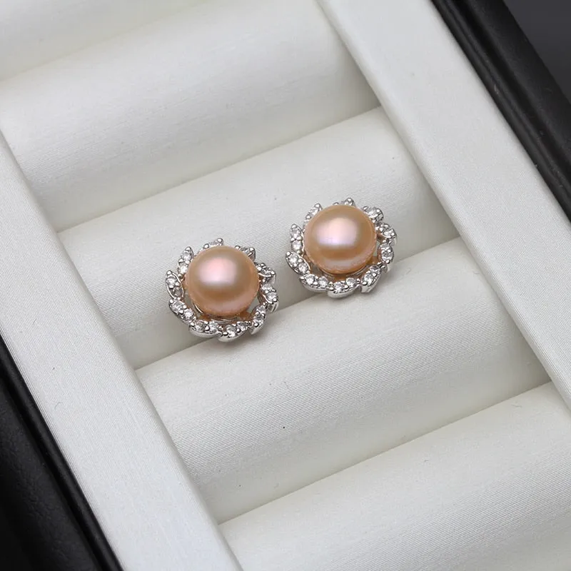 925 Sterling Silver Stud Earring with Freshwater Pearl