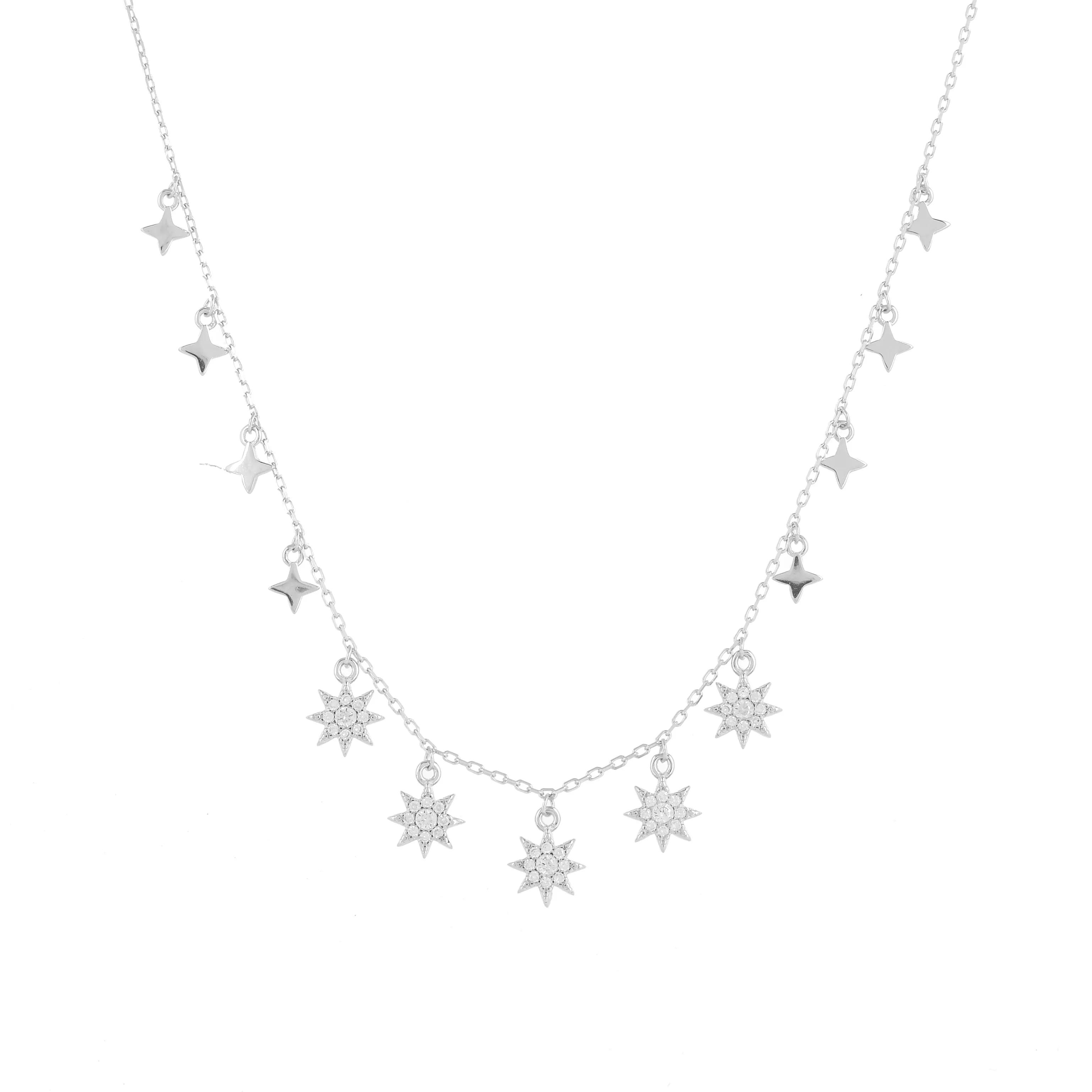 925 sterling silver white gold Charms silver neckalce for women and girls I With certificate of Authenticity 925 stamp