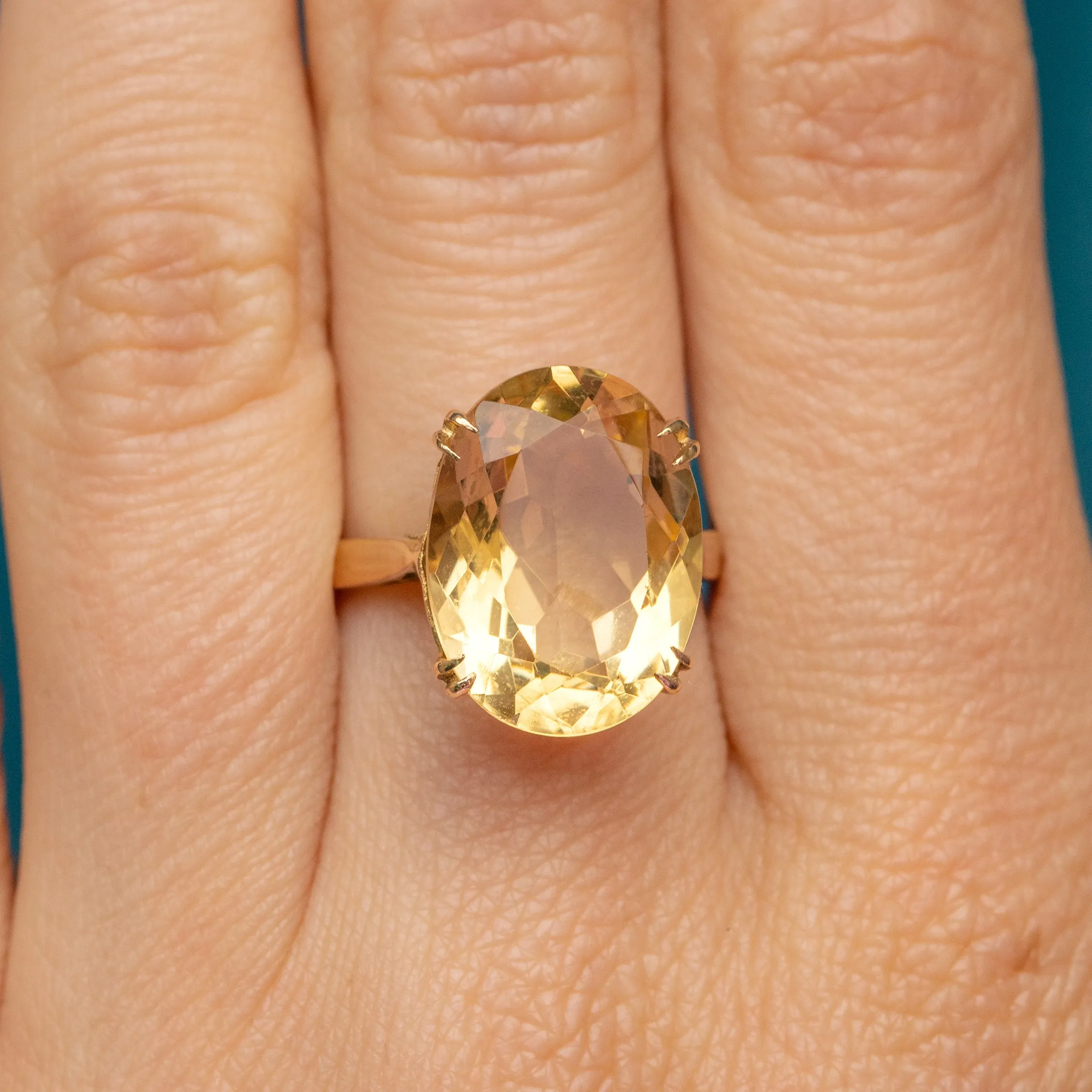 9ct Gold Citrine Cocktail Ring 7.15ct