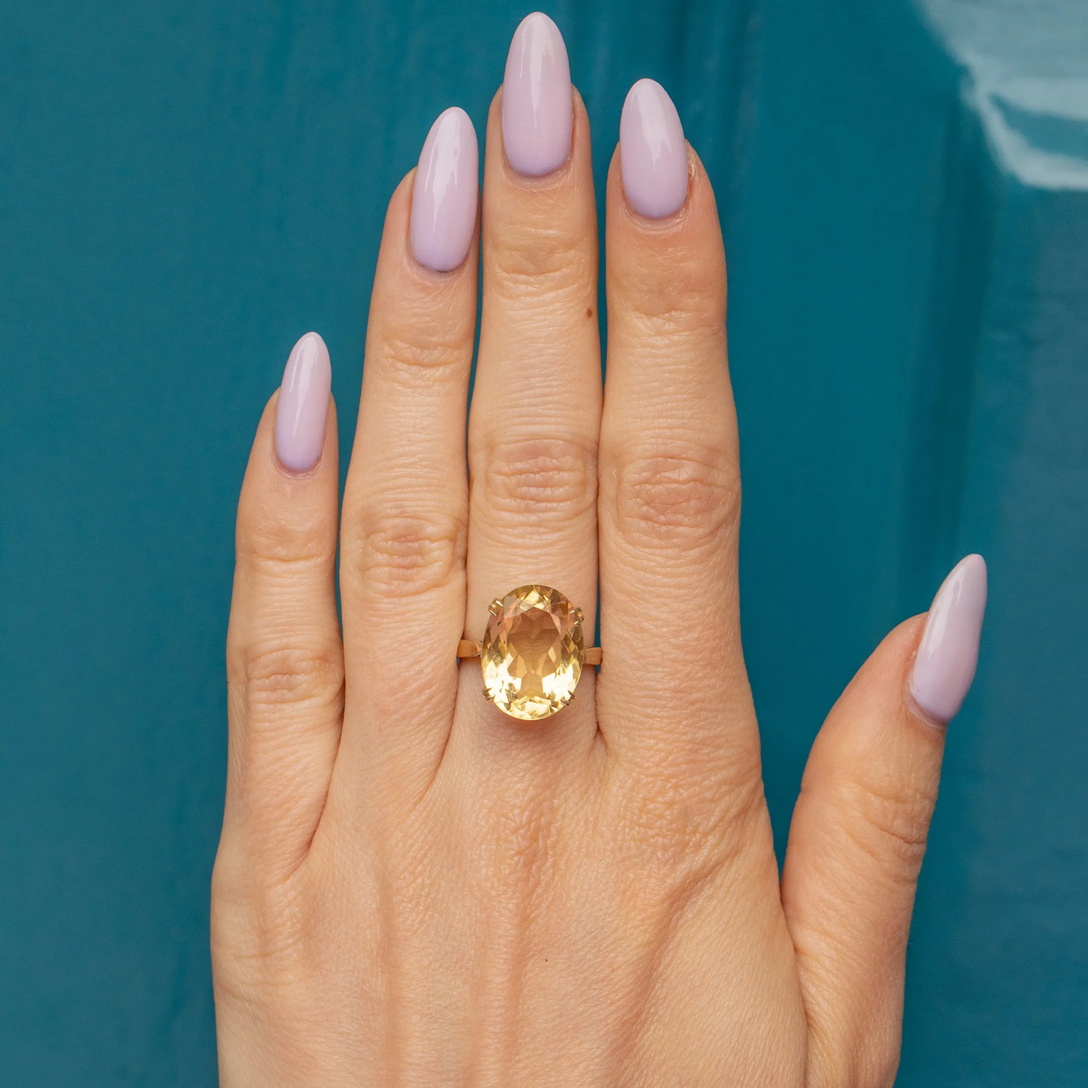 9ct Gold Citrine Cocktail Ring 7.15ct