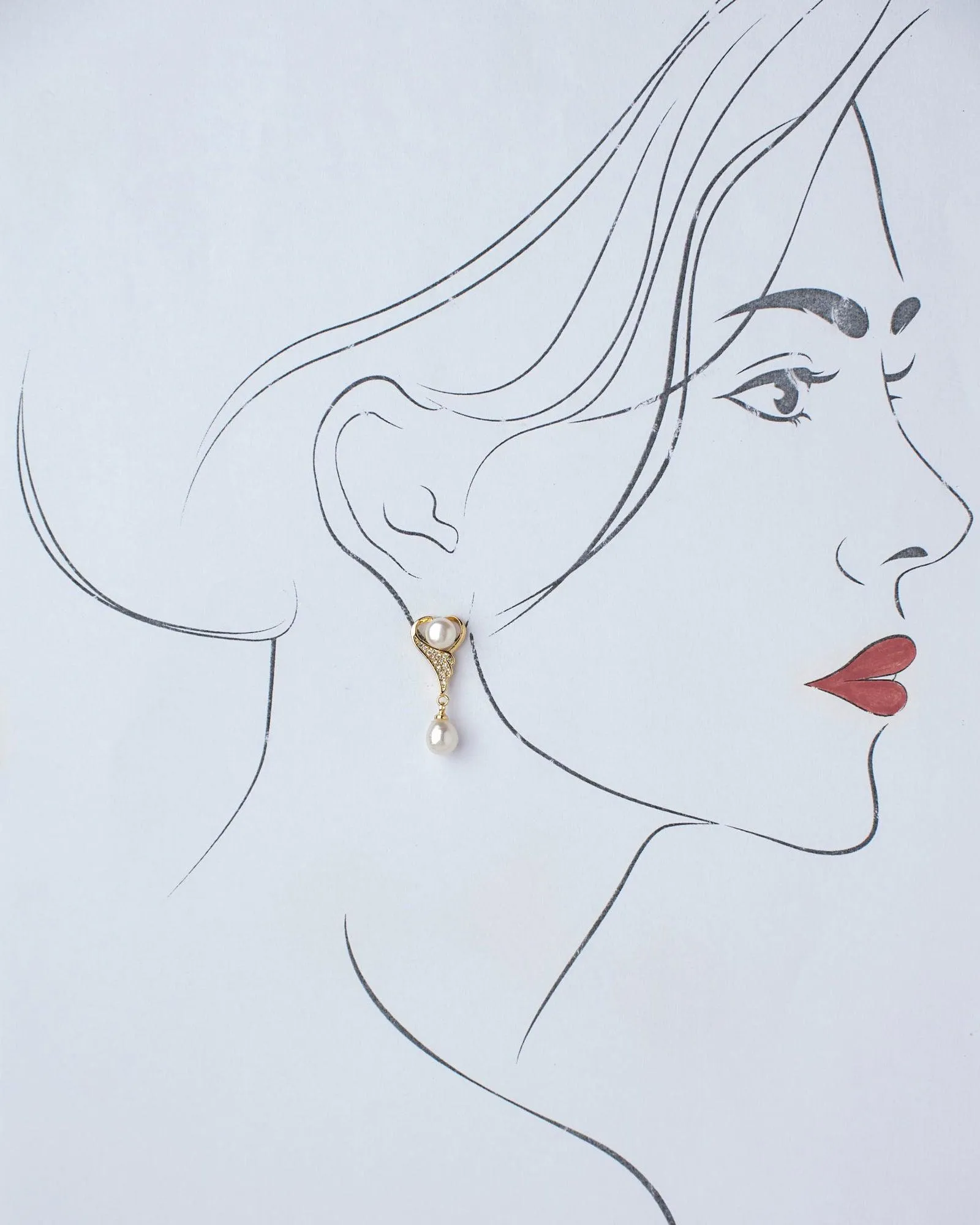 A Spiral Mystery Pearl Earring