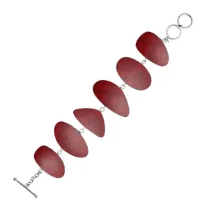 AB-1078-CR Sterling Silver Bracelet With Coral