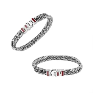 AB-1102-CR Sterling Silver Bracelet With Coral