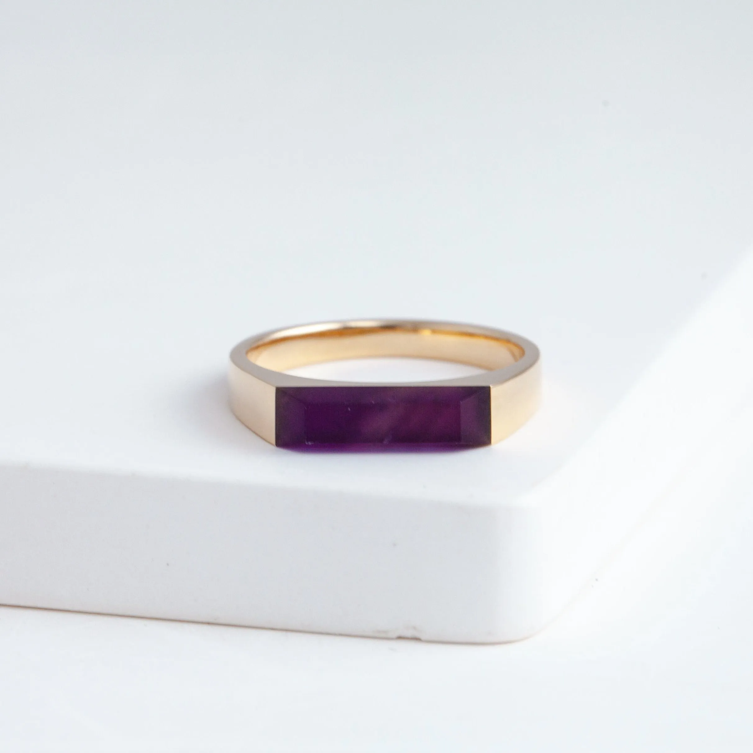 Amethyst signet ring