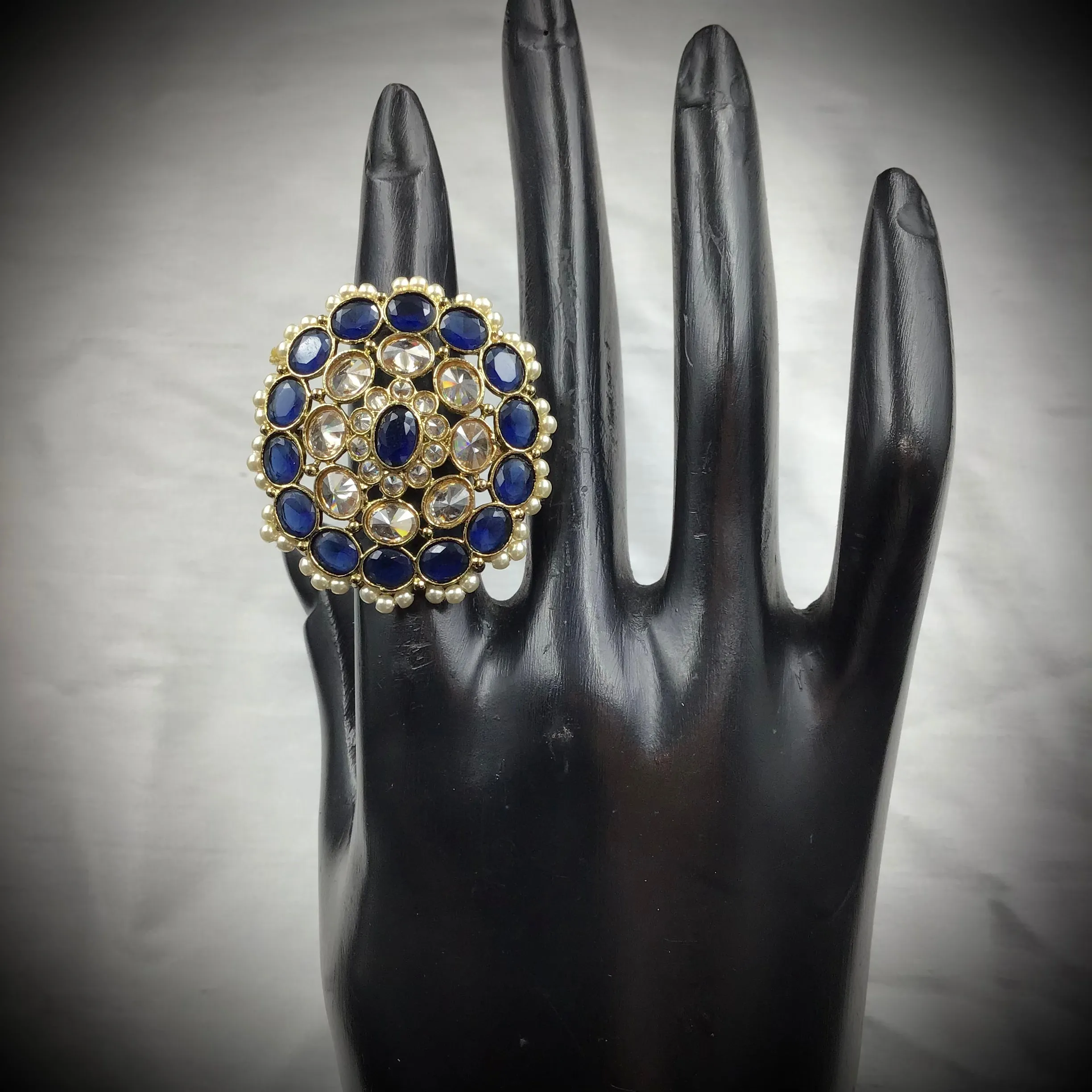 Antique Cocktail Blue ring 19855-7039