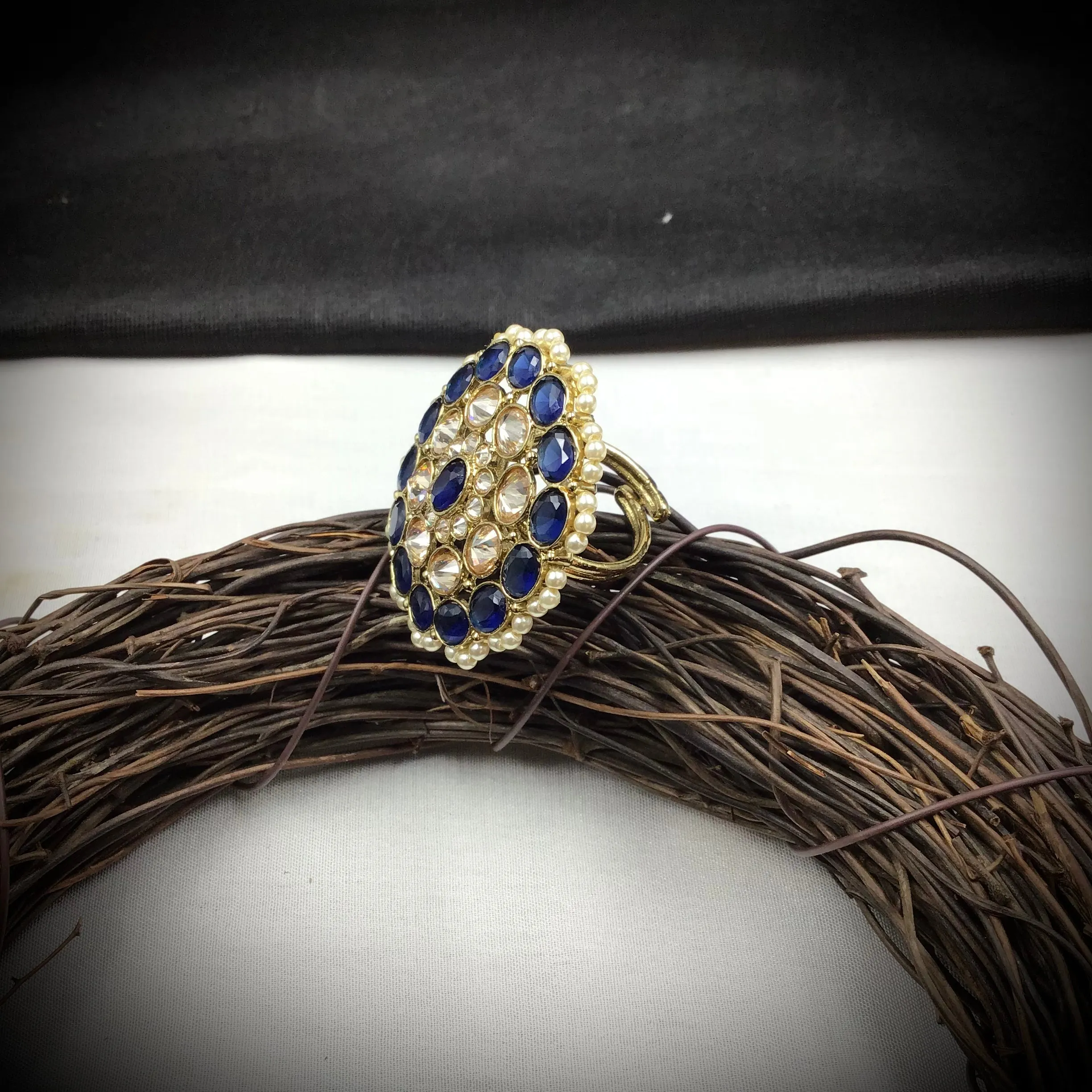Antique Cocktail Blue ring 19855-7039