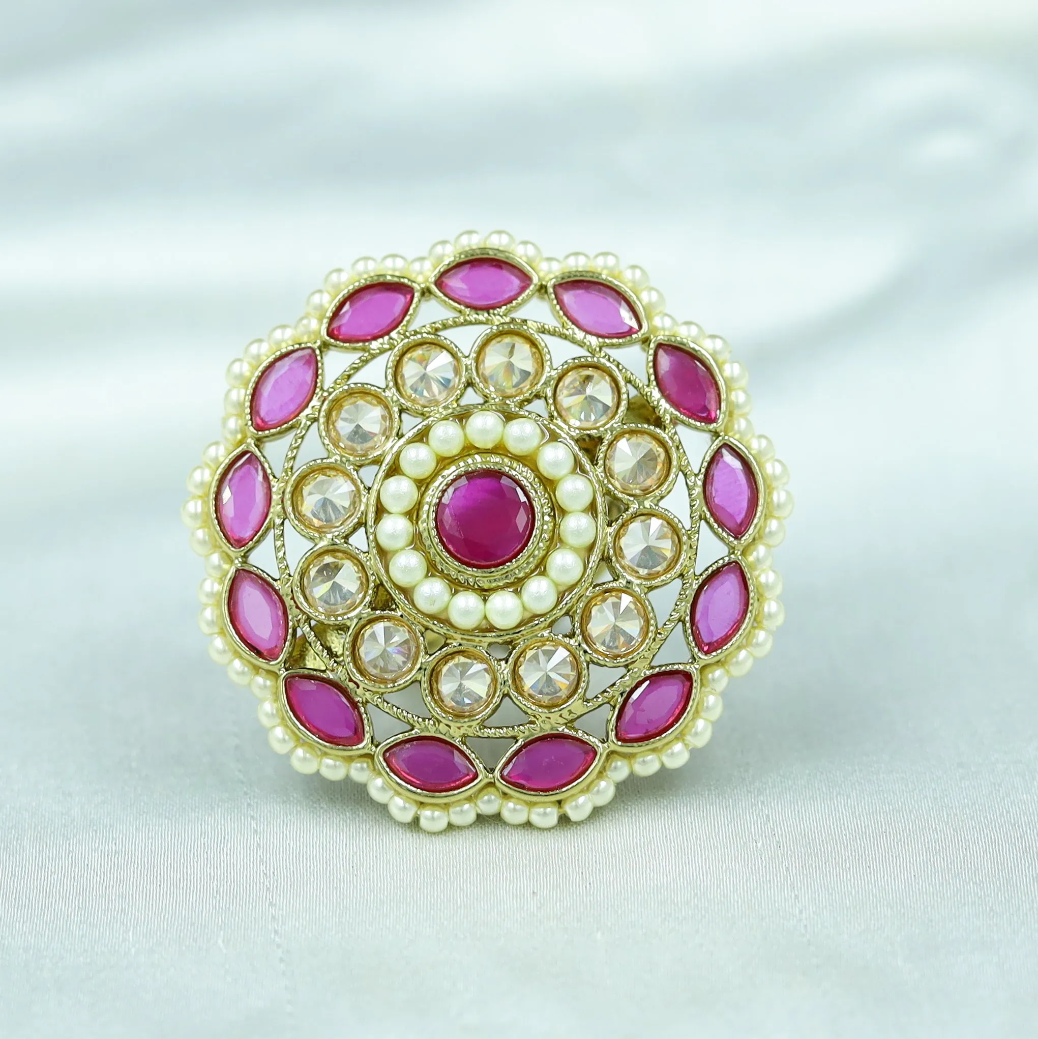 Antique Finish Cocktail Ruby Ring 19853-7037