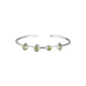 August Birthstone Peridot Cuff, Sterling Silver