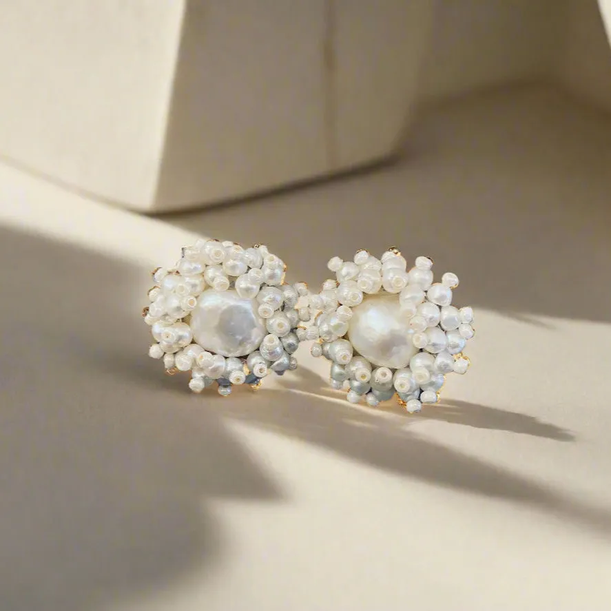 Beaded Seed Pearl Post earring