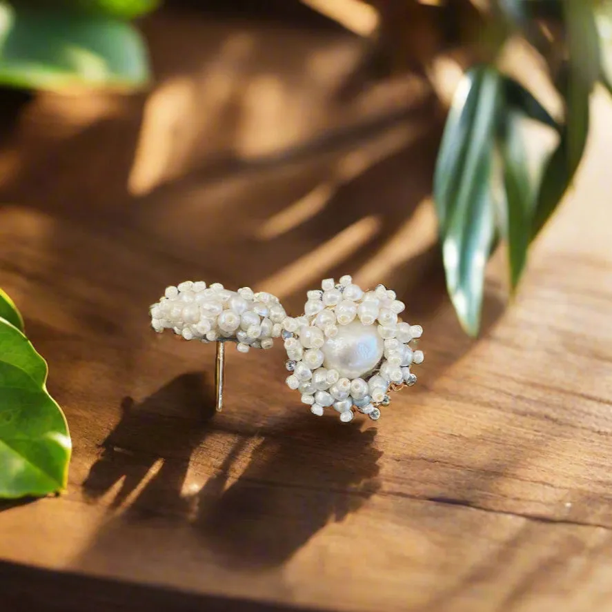 Beaded Seed Pearl Post earring