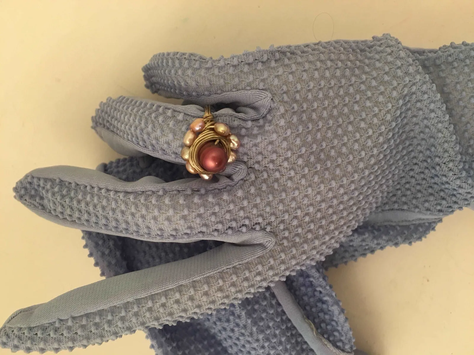 Bold Yet Dainty: Artistic Pearl Cocktail Ring with a Twist
