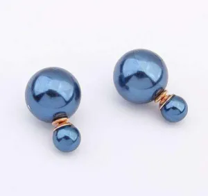 Bowling Pin Reversible Pearl Earrings - Five Colors to Choose!