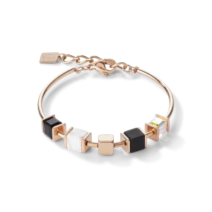 Bracelet GeoCUBE® & chain black-white