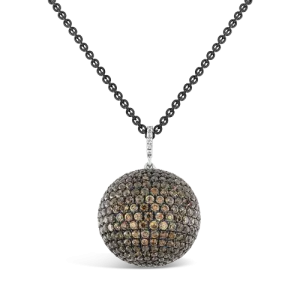 Brown Zircon Sphere Shaped Pendant