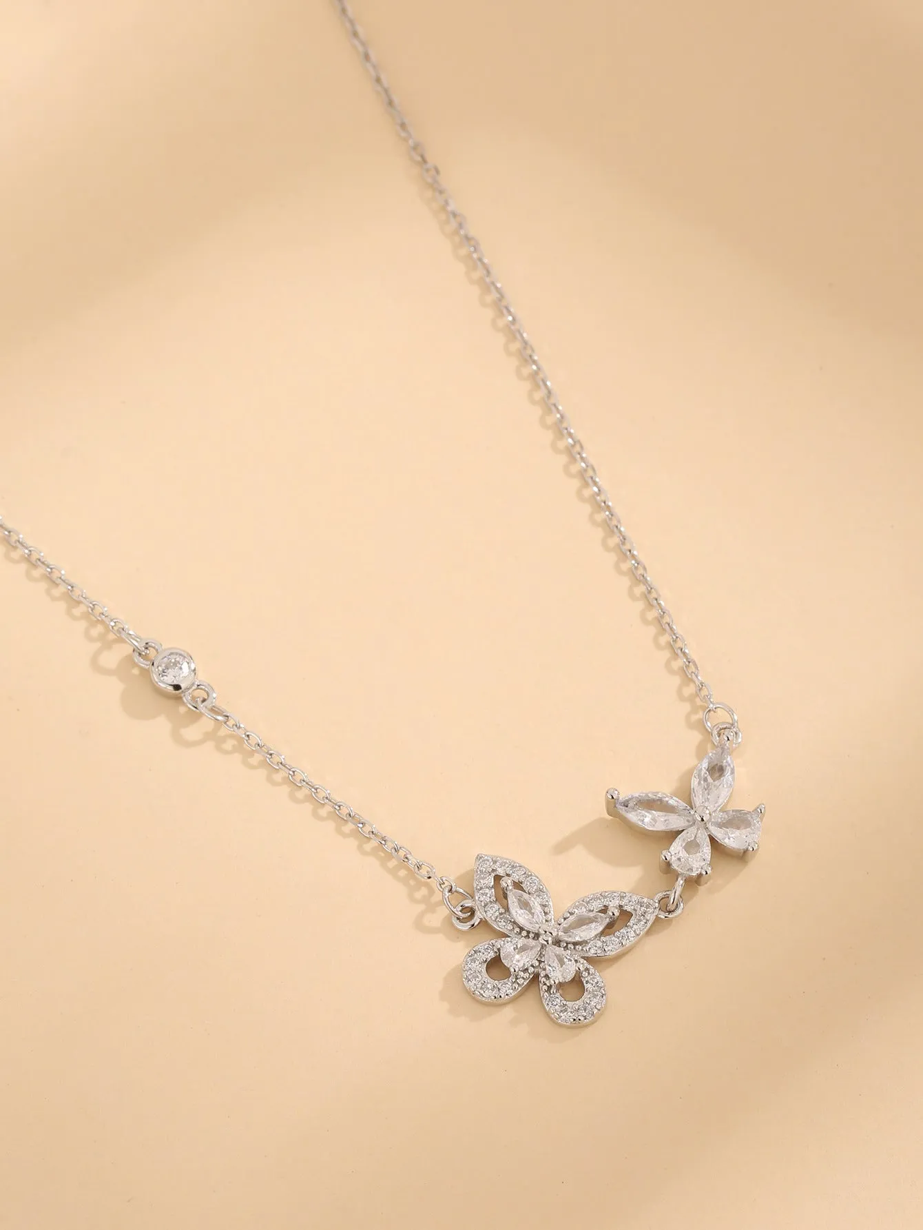 Butterfly Necklace Zircon 925 Sterling Silver