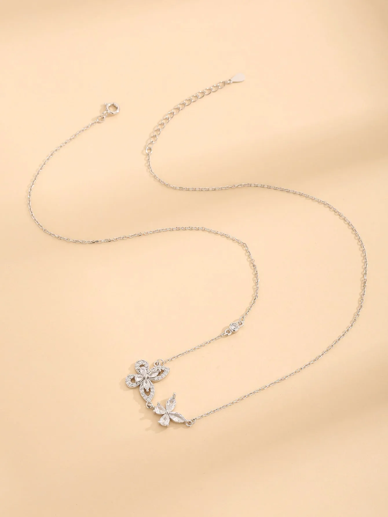 Butterfly Necklace Zircon 925 Sterling Silver