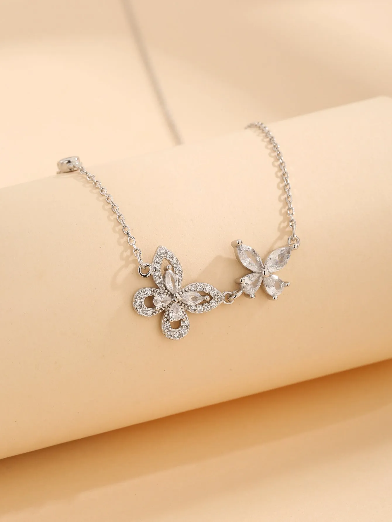 Butterfly Necklace Zircon 925 Sterling Silver