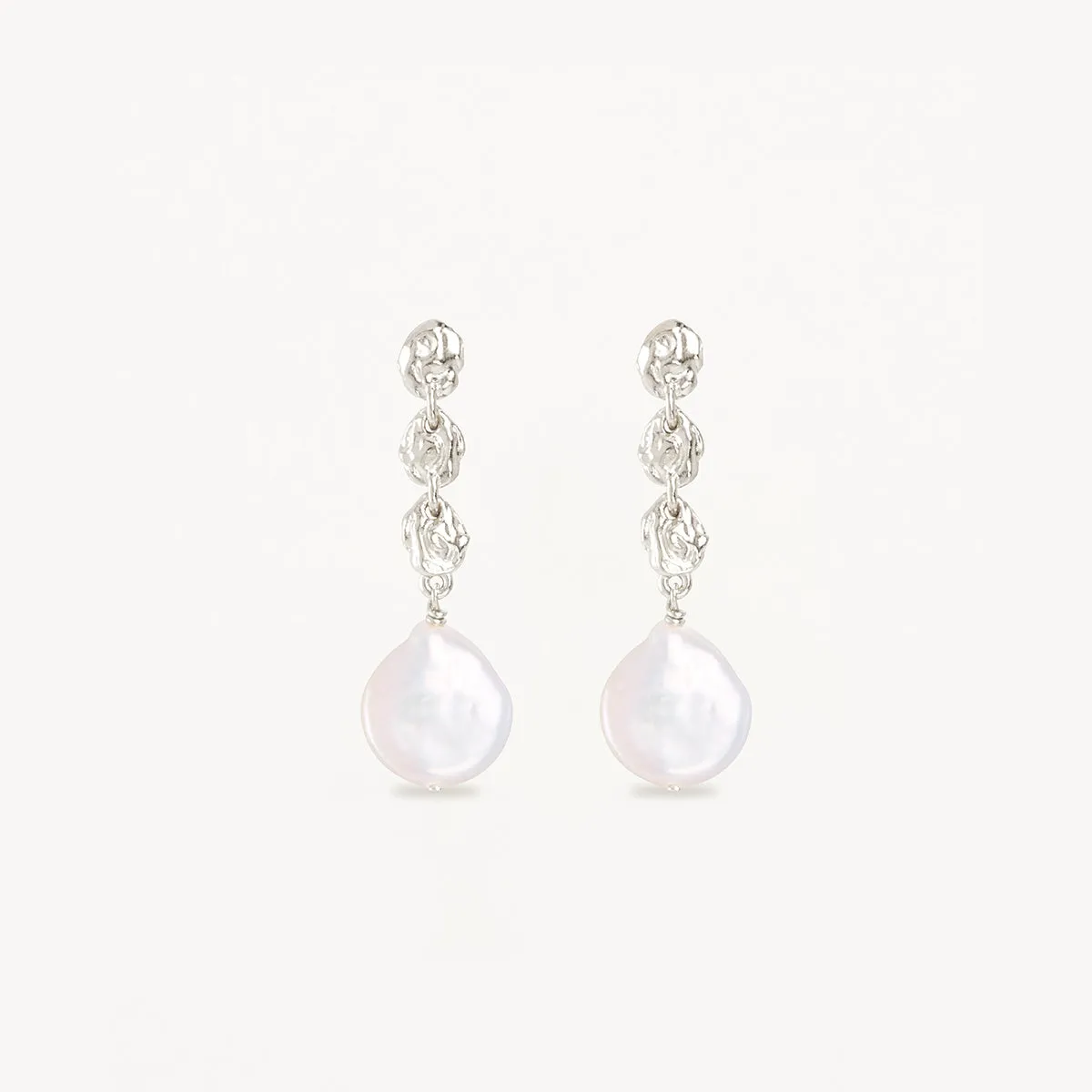 By Charlotte Grow With Grace Pearl Earrings, Silver