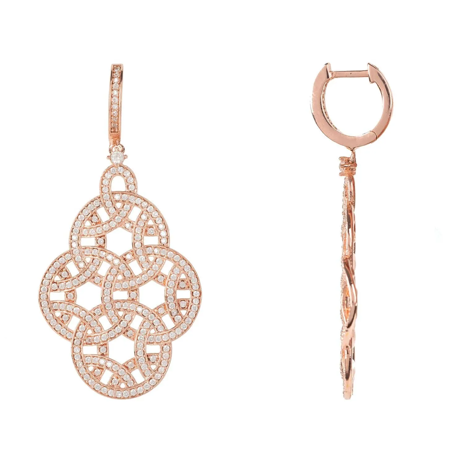 Celtic Knot Aoife Drop Earrings Rose Gold