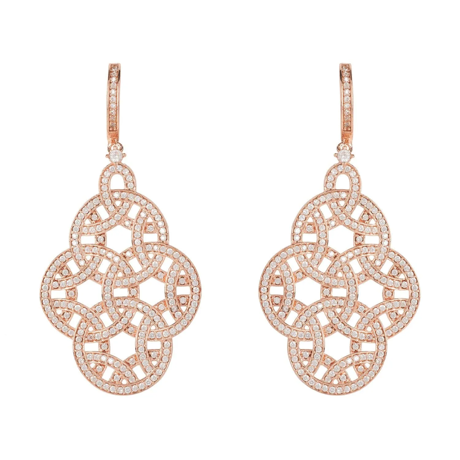 Celtic Knot Aoife Drop Earrings Rose Gold
