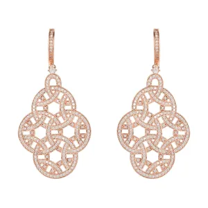Celtic Knot Aoife Drop Earrings Rose Gold