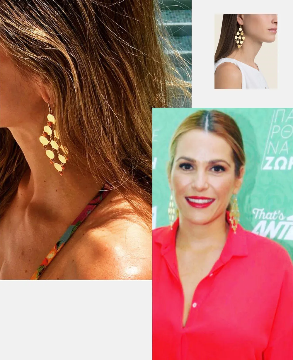 CHANDELIER EARRINGS "POCAHONTAS" GOLD