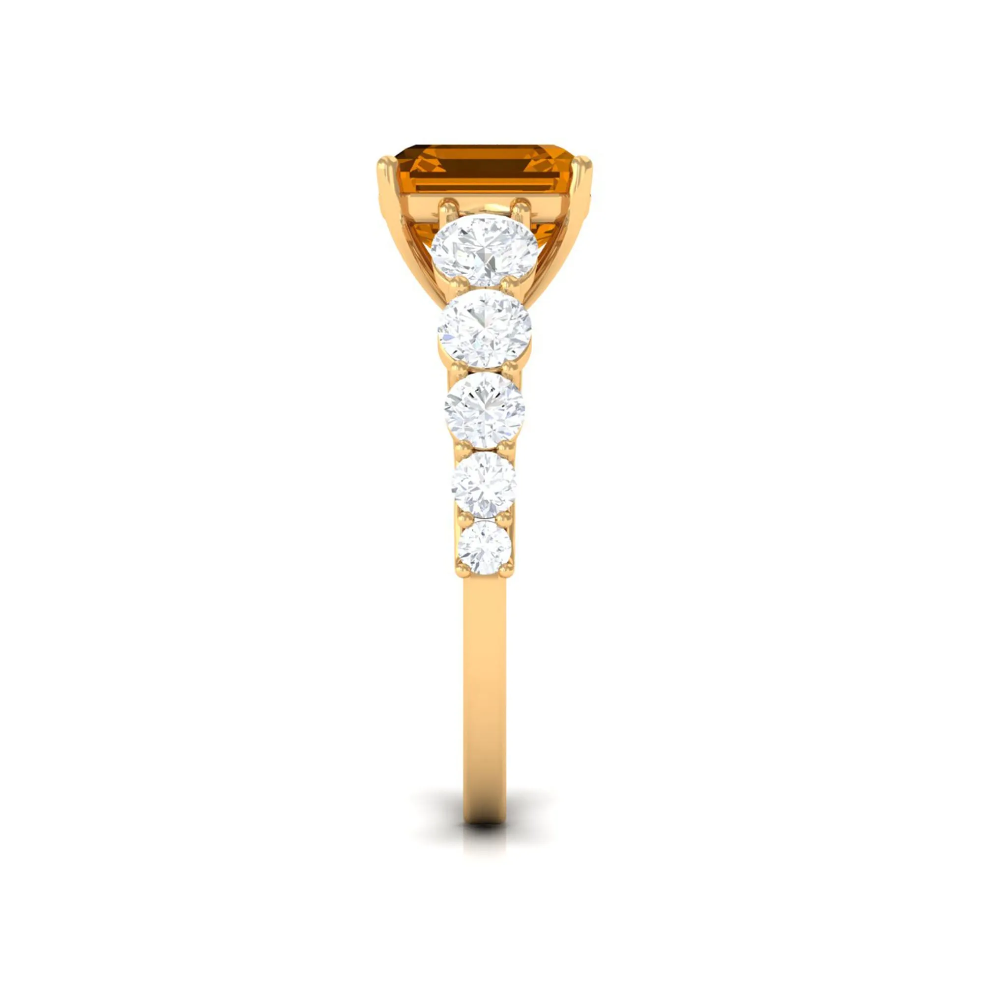 Citrine and Moissanite Engagement Ring