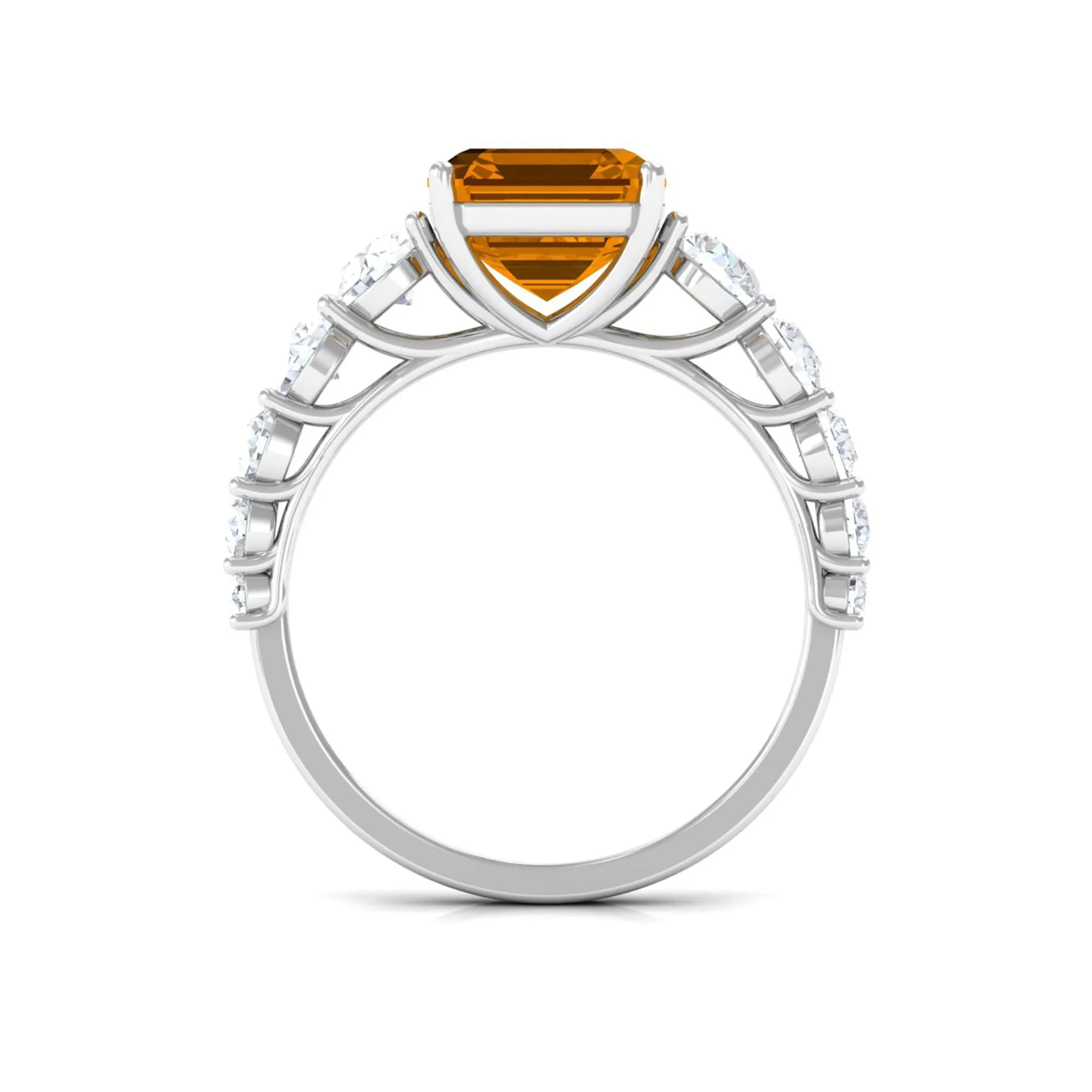 Citrine and Moissanite Engagement Ring