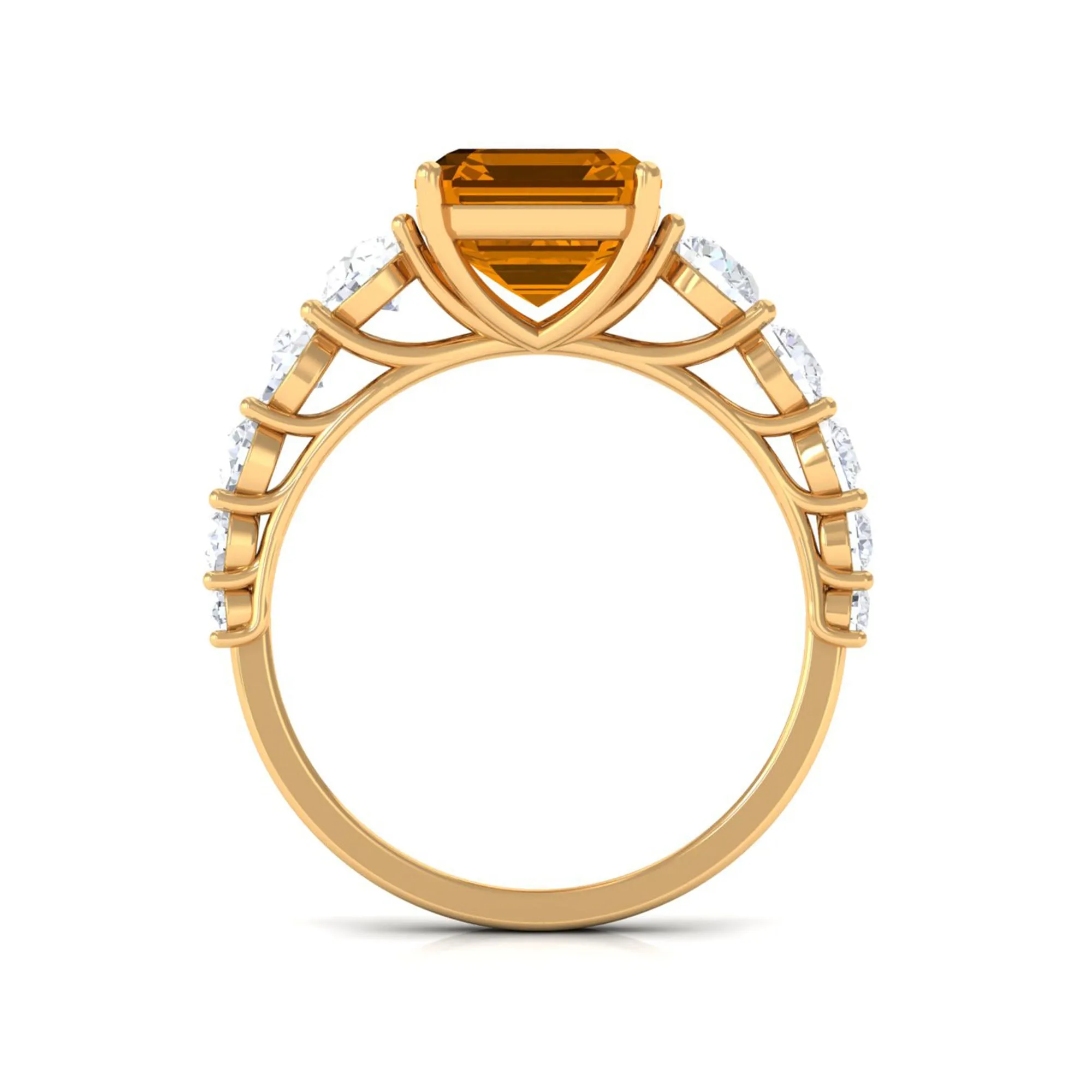 Citrine and Moissanite Engagement Ring