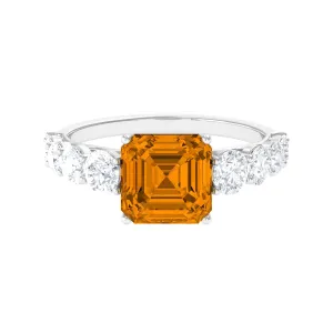 Citrine and Moissanite Engagement Ring