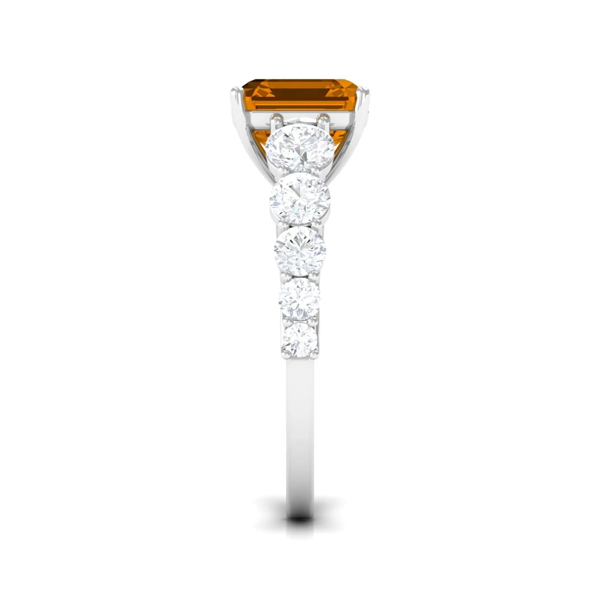 Citrine and Moissanite Engagement Ring