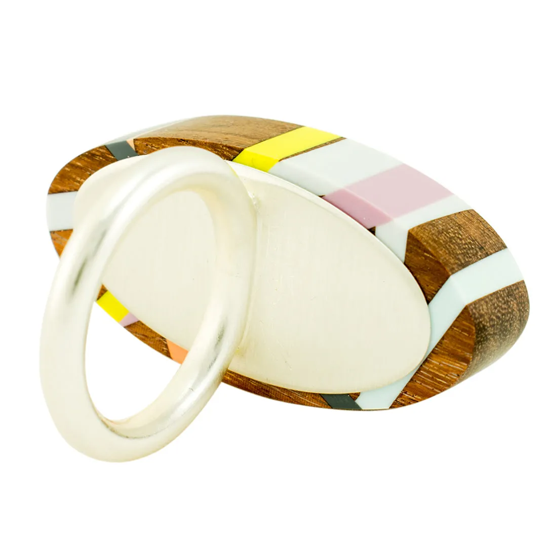 Citron Lilac Wood Cocktail Ring