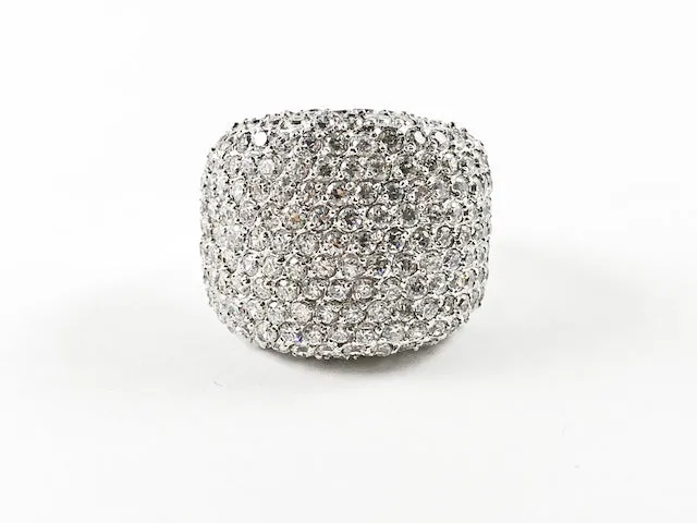 Classic Elegant Beautiful Pave Cocktail Steel Ring