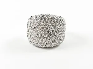 Classic Elegant Beautiful Pave Cocktail Steel Ring